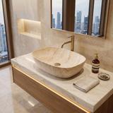 Aufsatzwaschbecken Rea Freja Travertine Matt