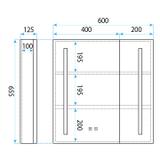 LED-Spiegelschrank M1015-60 60x65