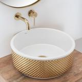 Πάγκος νιπτήρας Rea Helen Gold White 42 x 42 x 16 cm