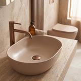 Set: Wandhängendes WC + Aufsatzwaschbecken Rea Duo Caffe Latte Matt