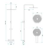 Kit de douche avec thermostat Drop Brush Copper