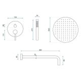 Kit de douche encastré REA Lungo Black Metallic + BOX