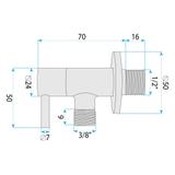 Ъглов вентил 1/2" x 3/8" Titan