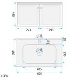 Комплект мебели за баня с мивка Monti 60cm Creme