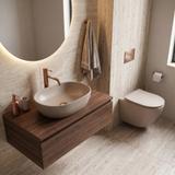 Set: Wall-Hung WC Bowl Focus + Countertop Washbasin Rea Focus Taupe