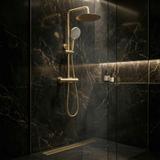 Doucheset zonder uitloop met thermostaat Rea Lungo Gold Brush