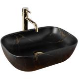 Νιπτήρας Rea Belinda Black Marble Matt Μ 46,5 x Π 33,5 x  Υ 13,5 cm