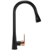 Küchearmatur Rea Mild black mat rose gold