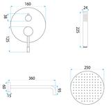 Shower system Rea Lungo Diamond Gold + BOX