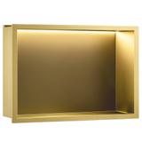 WANDEINBAU-BADEZIMMERREGAL LED 30x45 brush gold