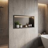 WANDEINBAU-BADEZIMMERREGAL LED 30x60 Titan