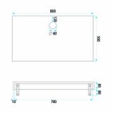 Wandwaschbecken REA Apollo Gran Cloud Sky 80