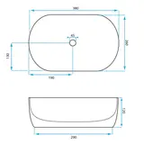Νιπτήρας Rea AMELIA MINI AIAX SHINY  (38 x Π 26 x Υ12)