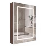Ormarić s ogledalom i LED rasvjetom Rea Zenit Brown 70x50cm