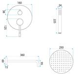 Shower system Rea Lungo Diamond Brush Copper + BOX