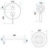 Shower system Rea Grace Brush Copper + BOX