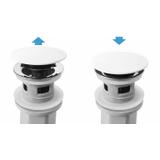 Washbasin siphon with click-clack drain REA Flow White