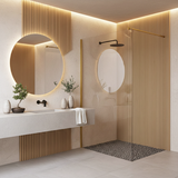 Parete doccia Rea Flexi Transparent / Brush Gold 140