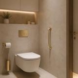 Straight bathroom grab bar Brush Gold