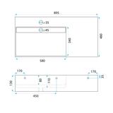 Waschbecken Konglomerat  Archi 90 CM Grey MATT