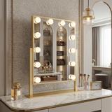 Spiegel LED HOLLYWOOD L.Gold 30x40