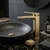 PREMIUM tvättställsblandare REA Prime borstat guld – låg modell