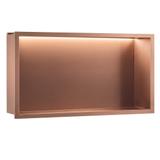 WANDEINBAU-BADEZIMMERREGAL LED 30x60 brush copper