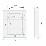 LED mirror cabinet Rea Zenit 70x50cm