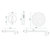 Inbouw regendoucheset Rea Lungo WHITE met uitloop + BOX