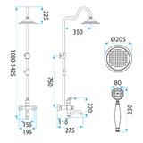 Shower set with shower spout Rea Vintage Black