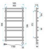 Electric radiator Rea Nori 90x50cm Black