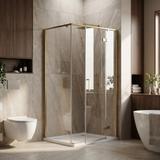 Duschkabine Rea Bruno 100x80 Brush Gold