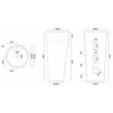 Freestanding ceramic basin Blanka Natural Mat Marble