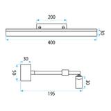 Bad LED-Wandleuchte APP1869-1W 40cm CHROME