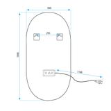 Spiegel LED OVL 50x100cm Gold