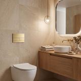 Gestell Unterputz-Set Slim 024N für WC-Becken mit T-Taste Gold Gebürstet