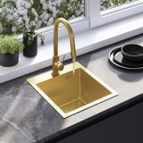 Stahlspüle mit 3-teiligem Zubehörset REA Leo 40 Brush Gold