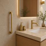 Straight bathroom grab bar Brush Gold