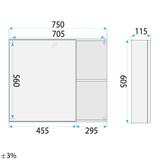 Комплект мебели за баня с мивка Denver 80cm Grey