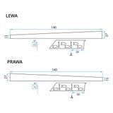 Наклонная планка для душового піддону 140cm Brush nickel
