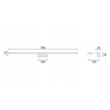 LED sieninis šviestuvas 15W 68,5CM APP370-1W CHROM
