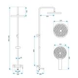 Thermostat Duschset Arcos brush copper