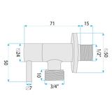 Ъглов вентил 1/2" x 3/4" Titan