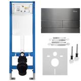 Gestell unterputzset Slim 024N für WC becken mit T taste Tytan