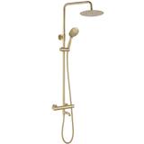 Thermostatic shower system Rea Lungo Diamond Gold Brush
