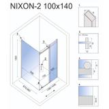 Rea Nixon dušas kabīne 140x100