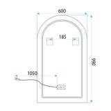 Mirror LED 90x60cm TOP-1