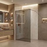 Duschwand Rea Flexi Grey / Brush Copper 90