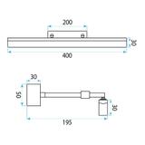 Bad LED-Wandleuchte APP1878-1W 40cm BLACK