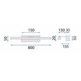 Bad LED-Wandleuchte APP1868-1W 80 cm Black